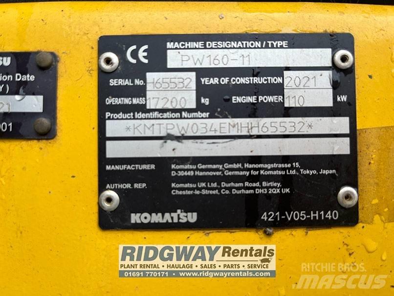 Komatsu PW 160 Ratiniai ekskavatoriai