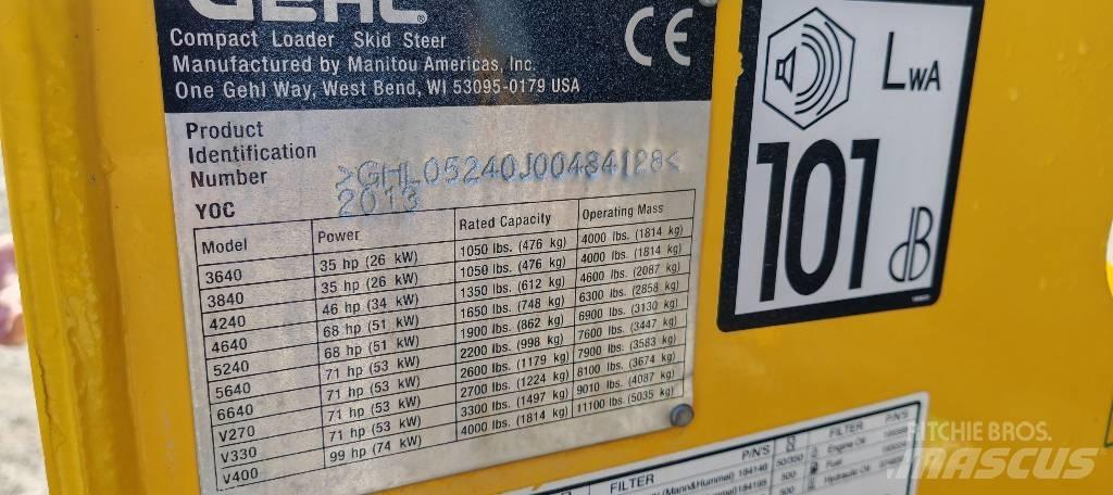 Gehl 5240 TURBO Krautuvai su šoniniu pasukimu