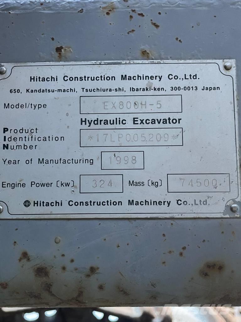 Hitachi EX 800 H-5 Vikšriniai ekskavatoriai