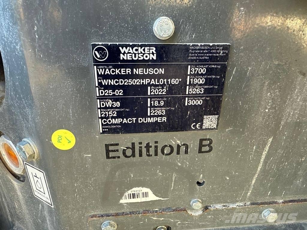 Wacker Neuson DW30 Statybiniai savivarčiai sunkvežimiai