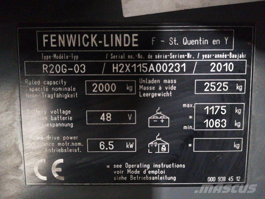 Linde R20G-03 Šakiniai krautuvai su prailgintu keltuvu