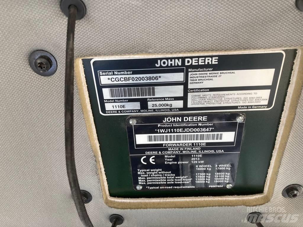 John Deere 1110E Naudoti miškovežiai (Forvarderiai)