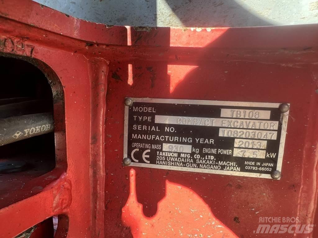 Takeuchi TB108 Mini ekskavatoriai < 7 t