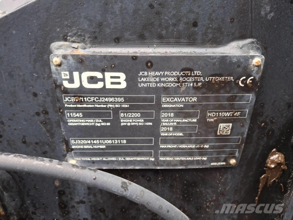 JCB 110 W Hydradig Ratiniai ekskavatoriai