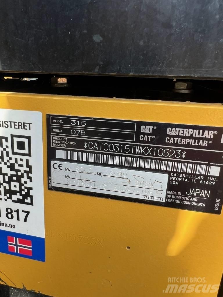 CAT 315 Vikšriniai ekskavatoriai