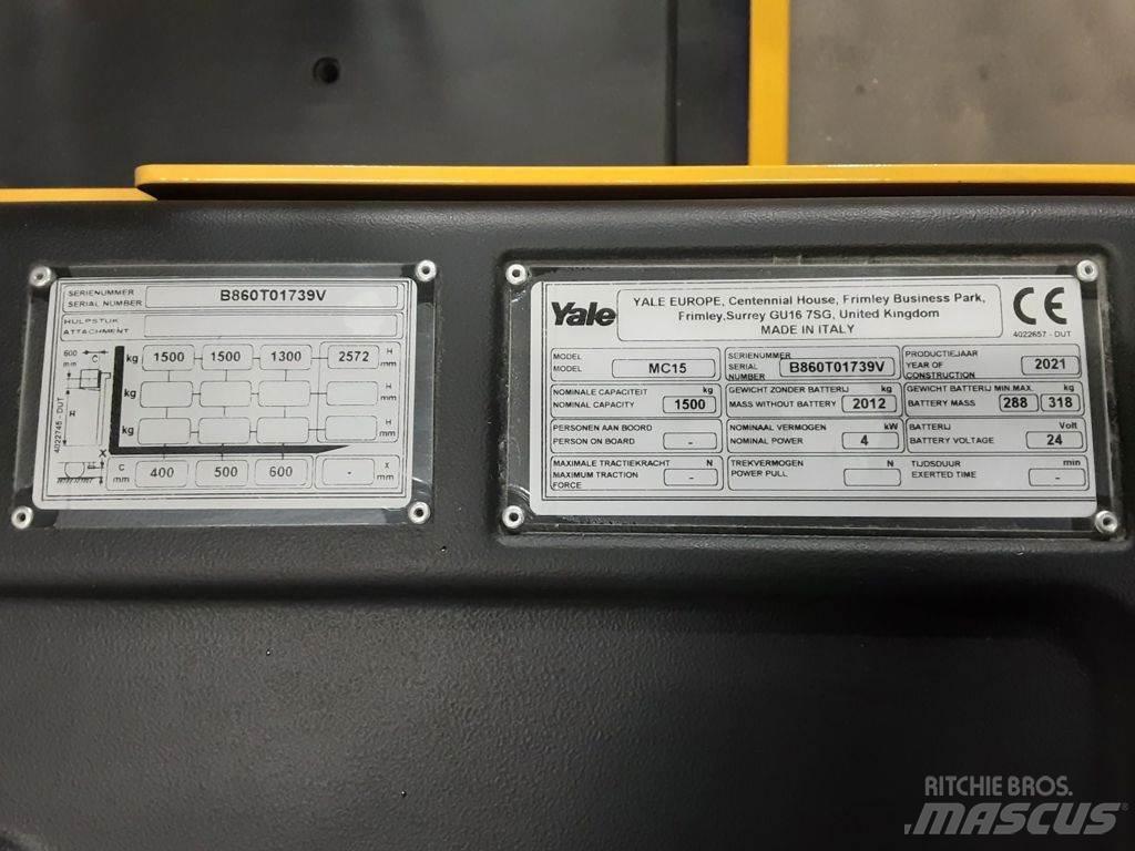 Yale MC15 Šakiniai krautuvai su prailgintu keltuvu