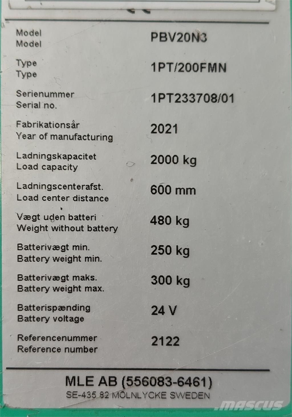 Mitsubishi PBV20N3 Keltuvai su platforma operatoriui