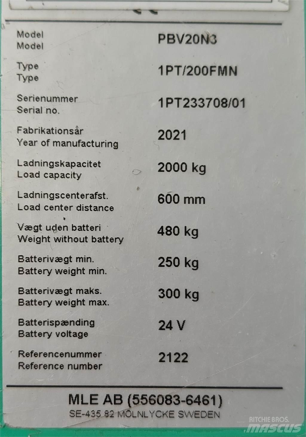 Mitsubishi PBV20N3 Šakiniai krautuvai - Kita