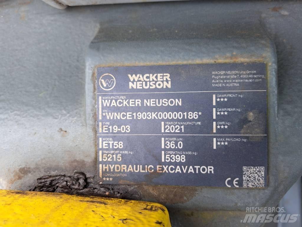 Wacker Neuson ET58 Vikšriniai ekskavatoriai
