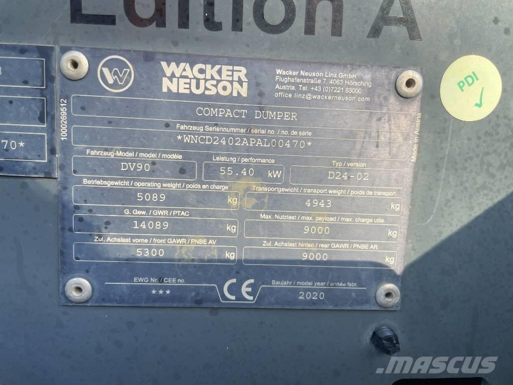 Wacker Neuson DV 90 Statybiniai savivarčiai sunkvežimiai