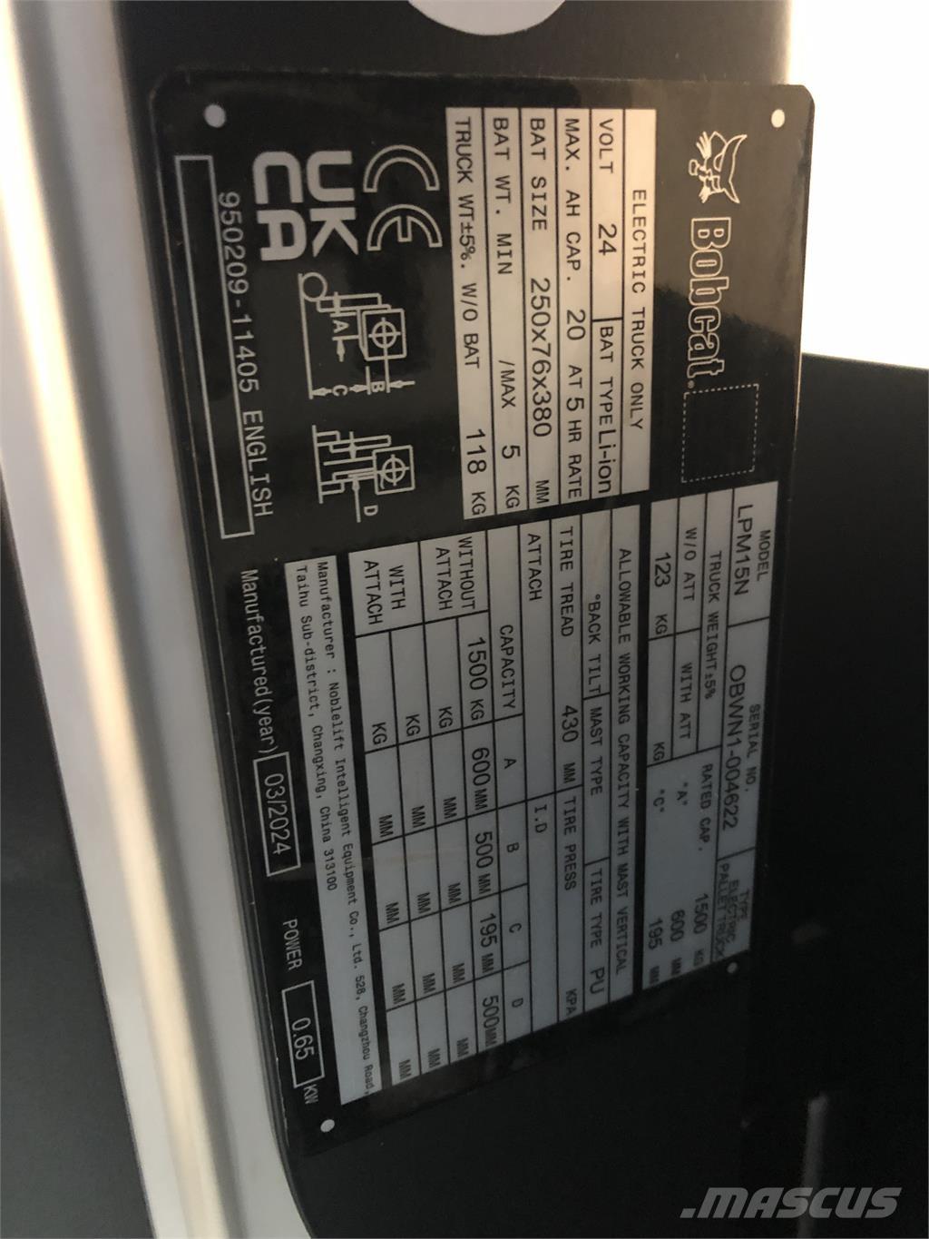 Bobcat LPM15N Rankiniai vėžimėliai