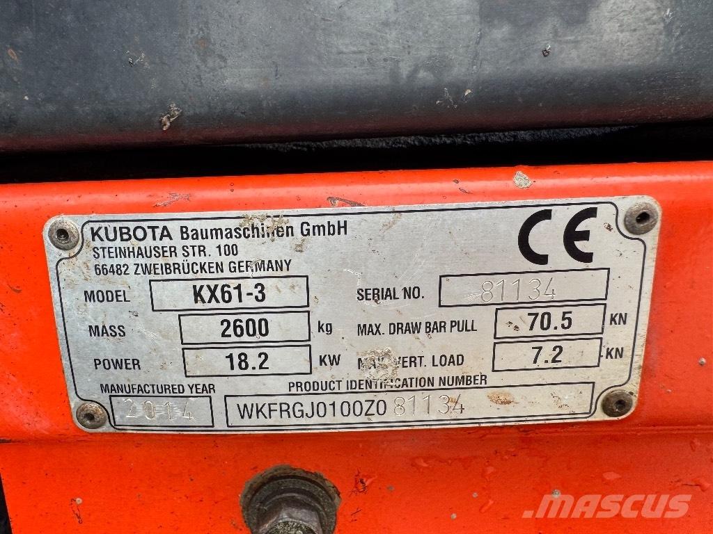 Kubota KX 61-3 Mini ekskavatoriai < 7 t
