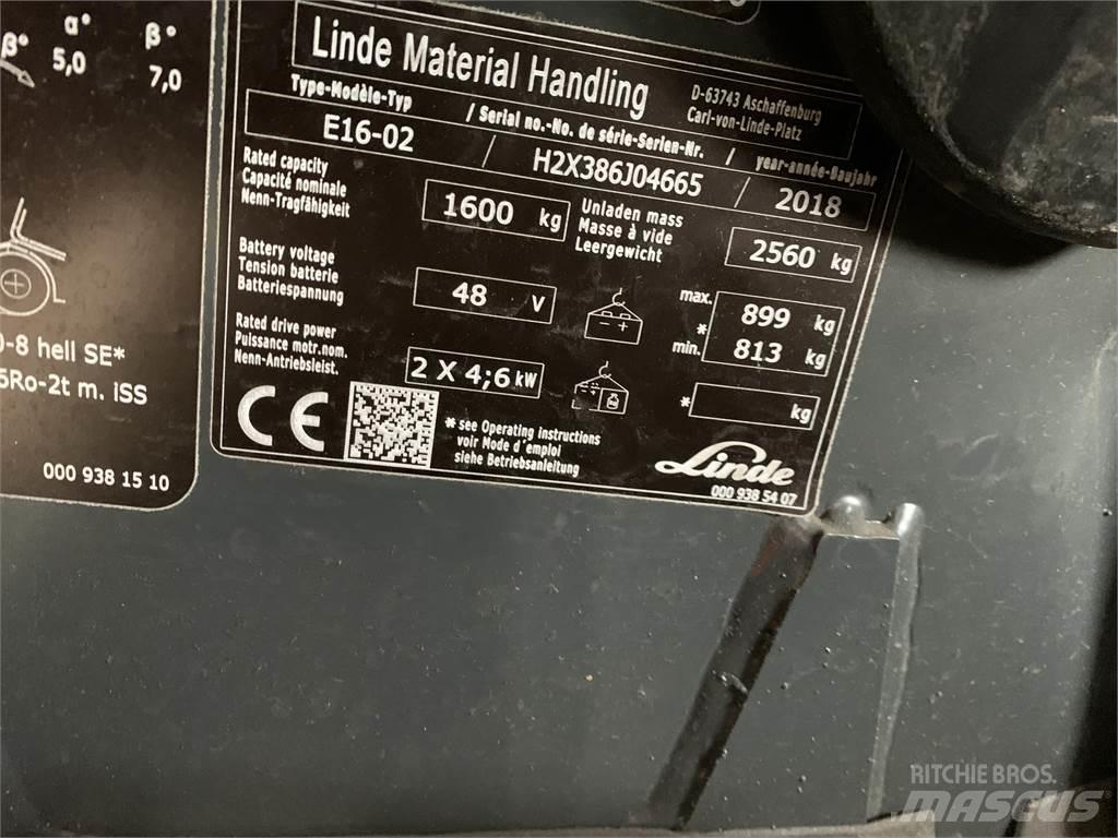 Linde E16 Elektriniai šakiniai krautuvai