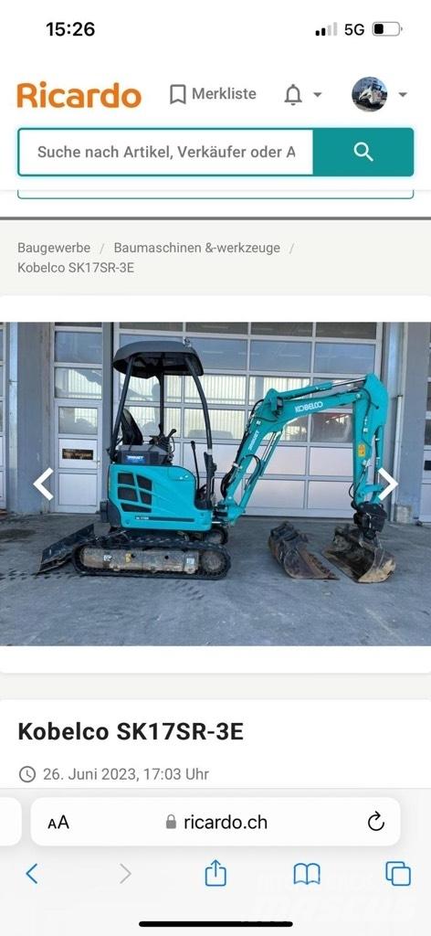 Kobelco SK17SR-3E Mini ekskavatoriai < 7 t