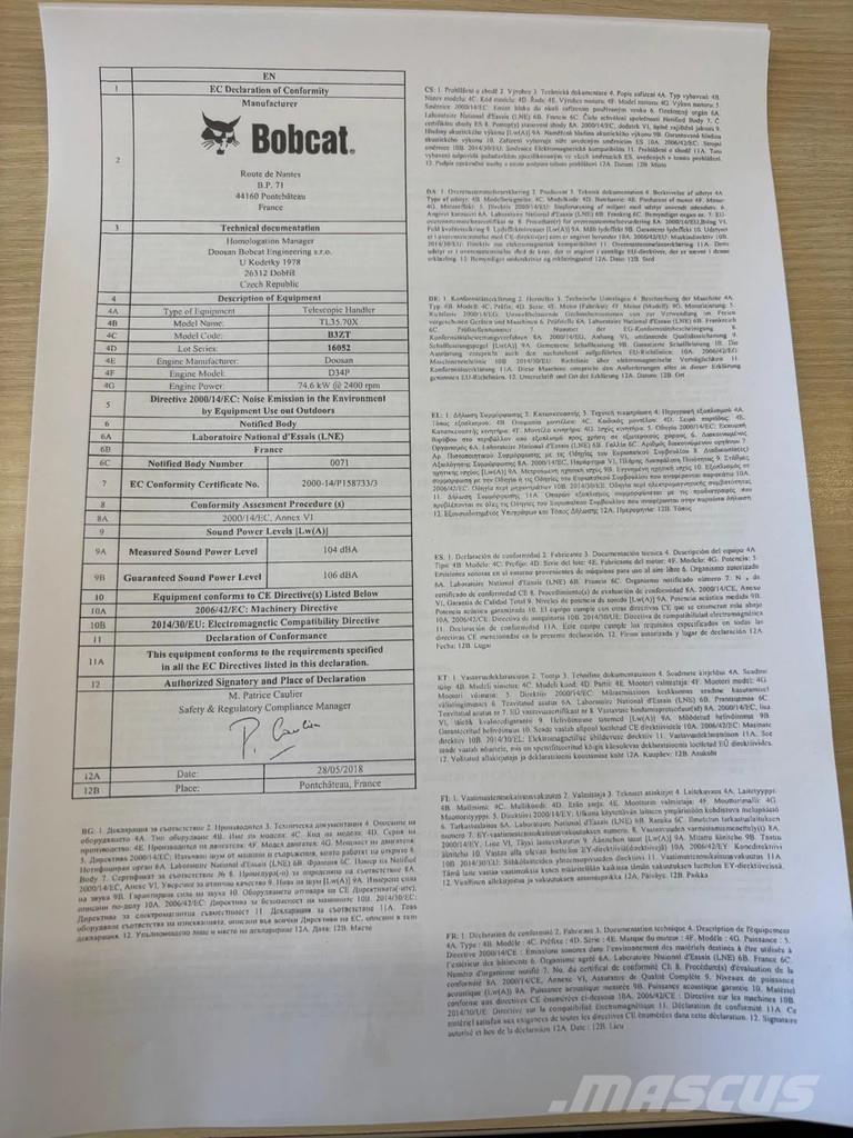 Bobcat TL35.70X Teleskopiniai krautuvai žemės ūkiui