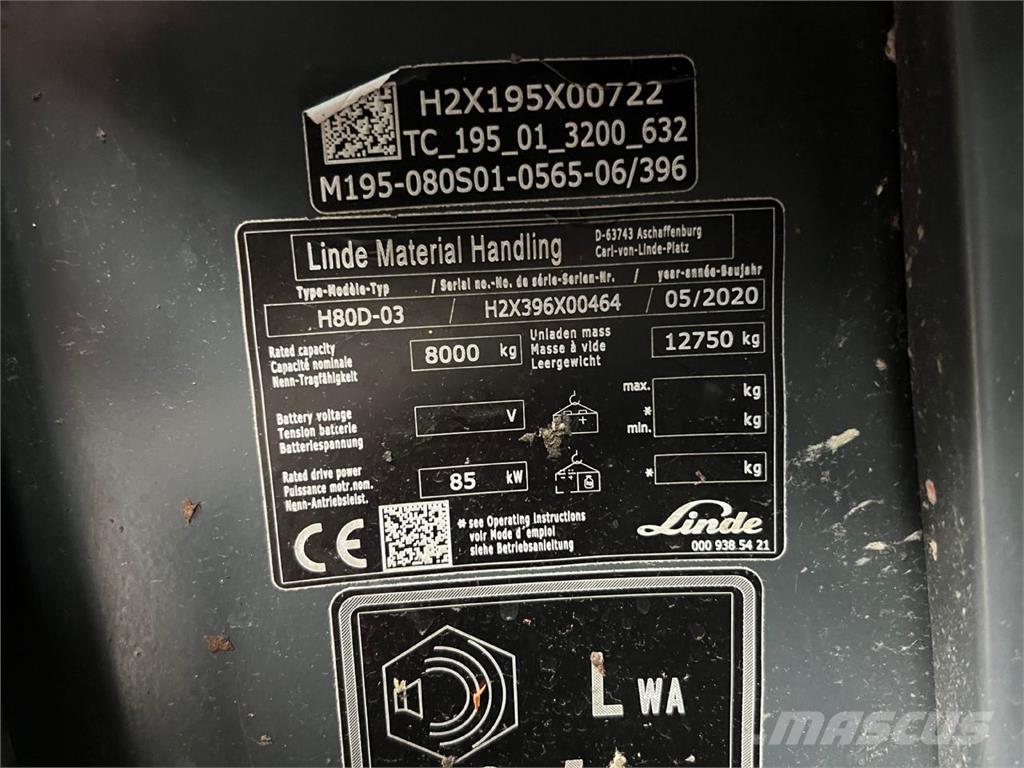 Linde H80D-03 Dyzeliniai krautuvai