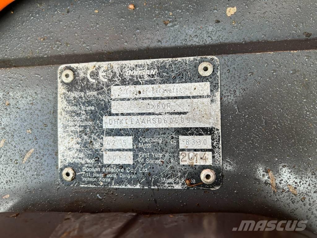 Doosan DX 80 R Vidutinės galios ekskavatoriai 7-12 t