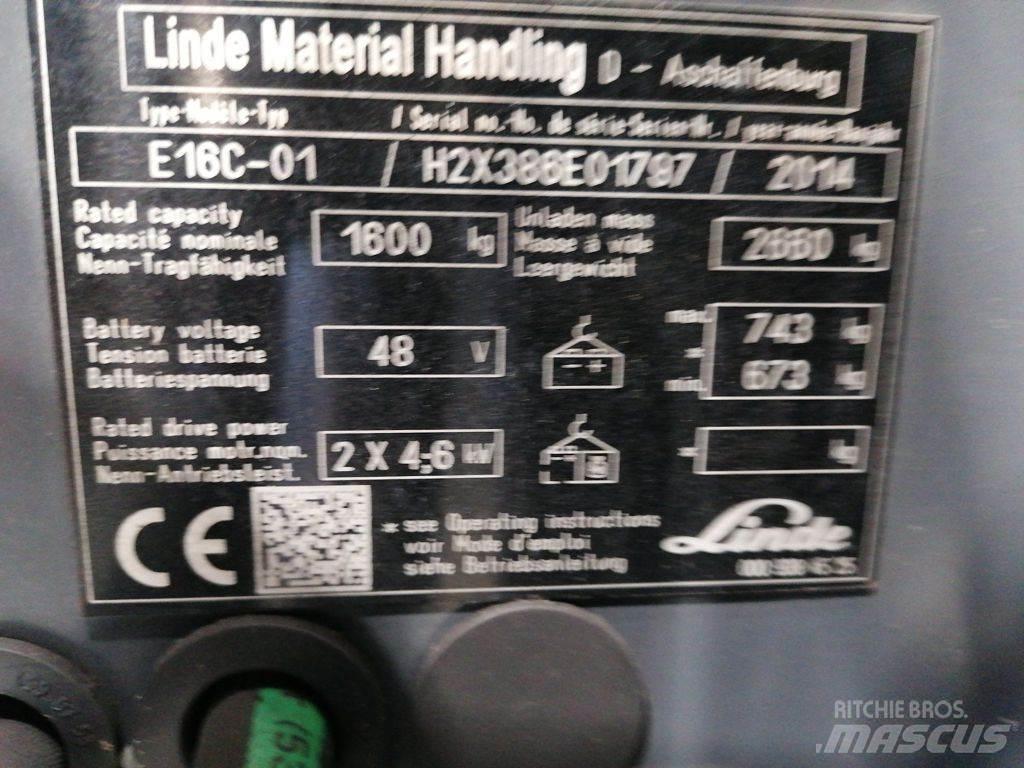 Linde E16C-01 Elektriniai šakiniai krautuvai