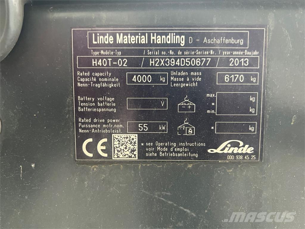 Linde H40T-02 LPG (dujiniai) krautuvai