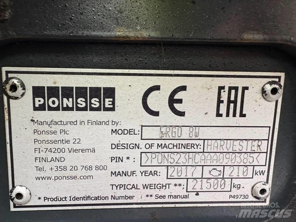 Ponsse Ergo 8W Miško technika (Harvesteriai)
