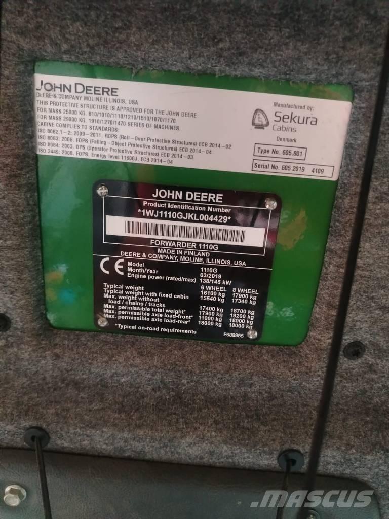 John Deere 1110 Naudoti miškovežiai (Forvarderiai)