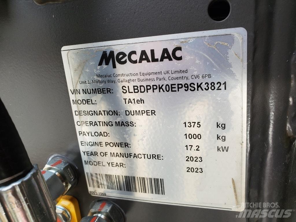 Mecalac TA1EH Statybiniai savivarčiai sunkvežimiai