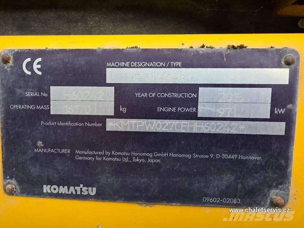 Komatsu PW 160 Ratiniai ekskavatoriai