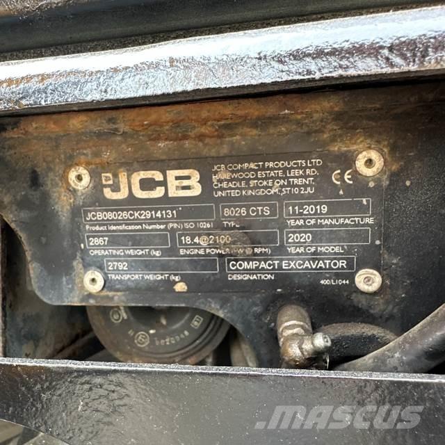 JCB 8026 Mini ekskavatoriai < 7 t