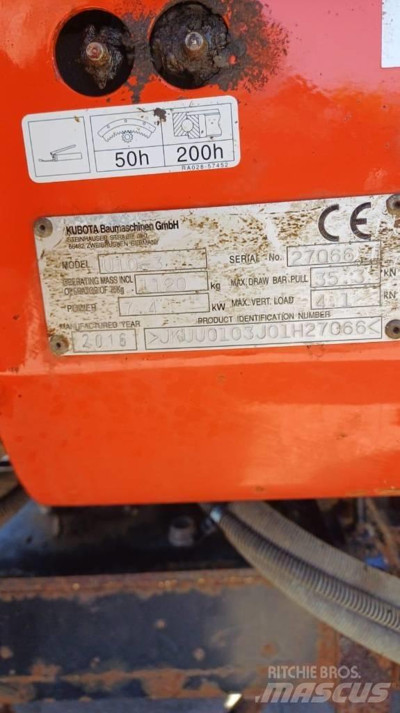 Kubota U10-3 Mini ekskavatoriai < 7 t