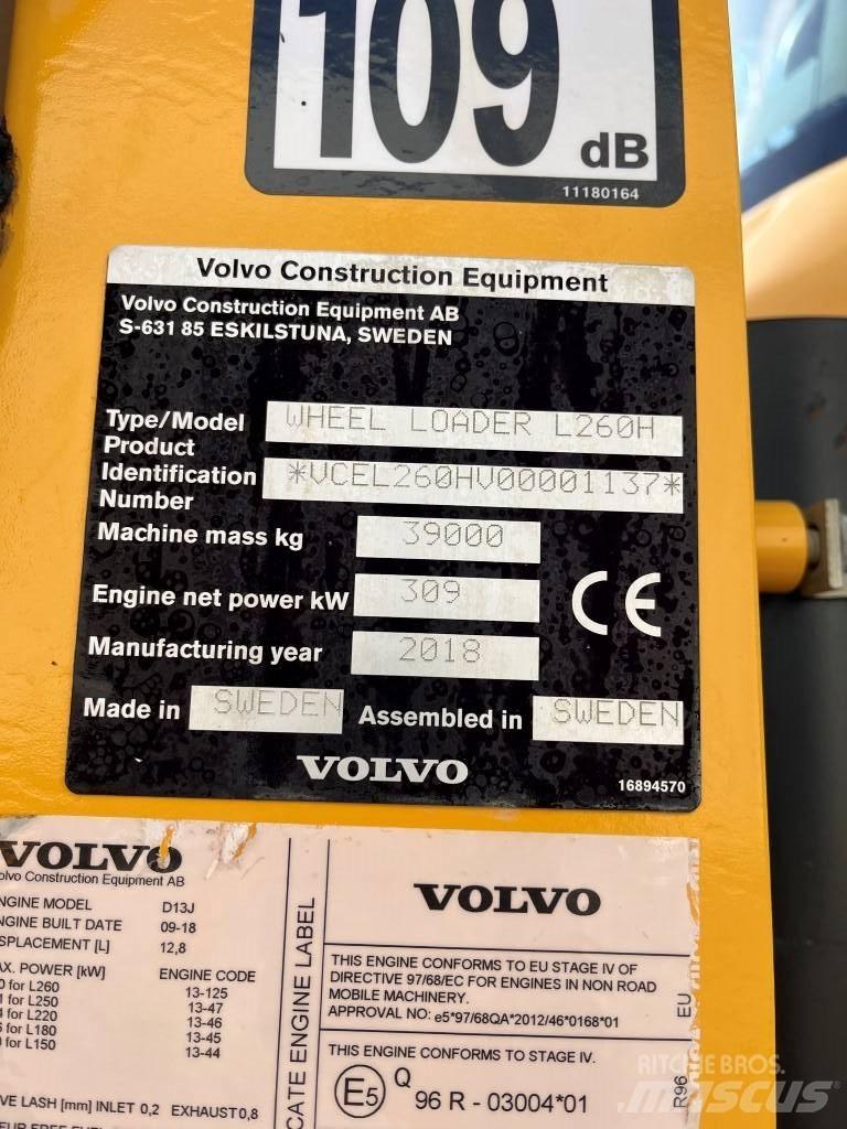 Volvo L260H Naudoti ratiniai krautuvai