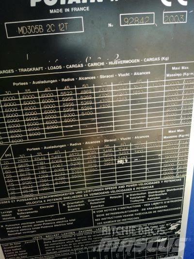 Potain MD 305 B Bokštiniai kranai