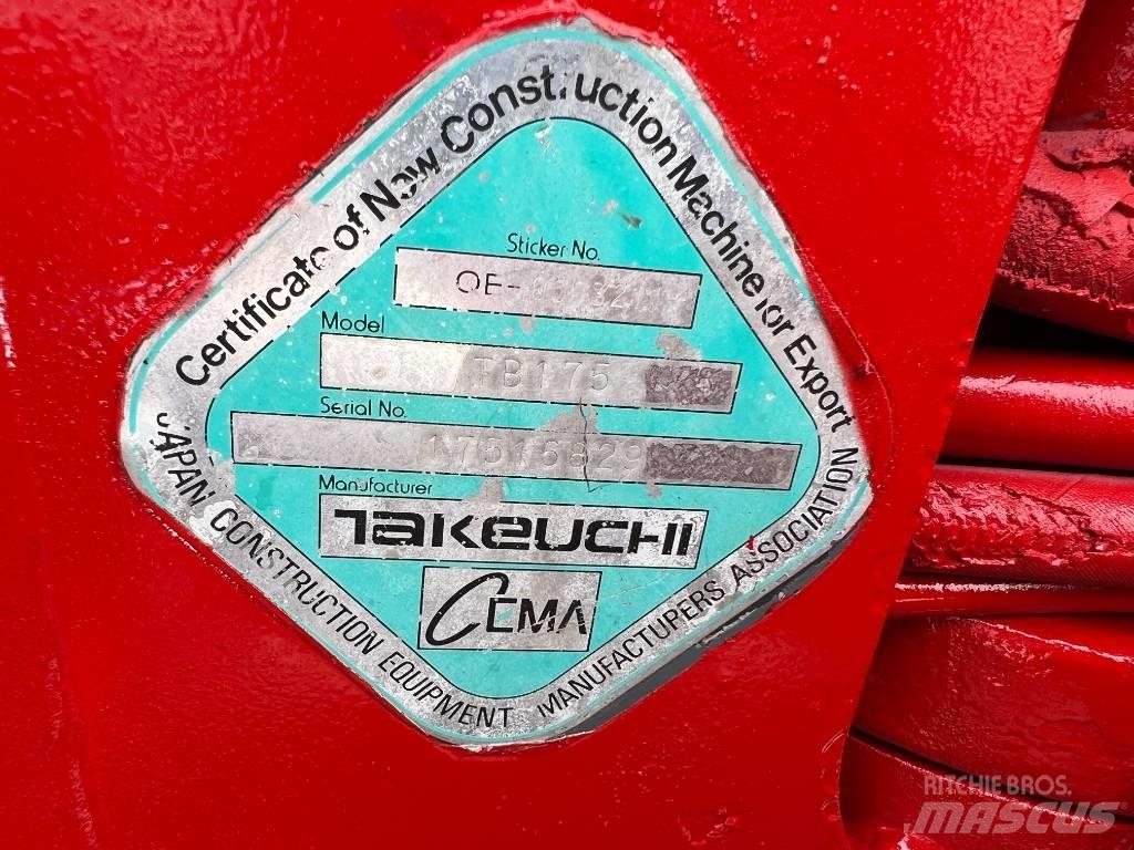 Takeuchi TB175 Vidutinės galios ekskavatoriai 7-12 t