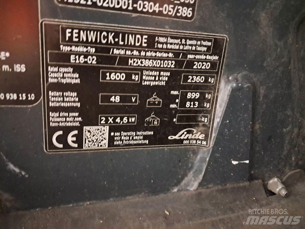 Linde E16-02 Elektriniai šakiniai krautuvai