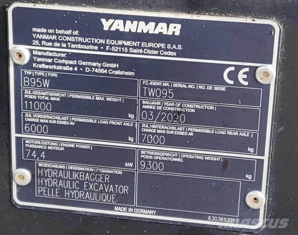 Yanmar B 95 W Ratiniai ekskavatoriai