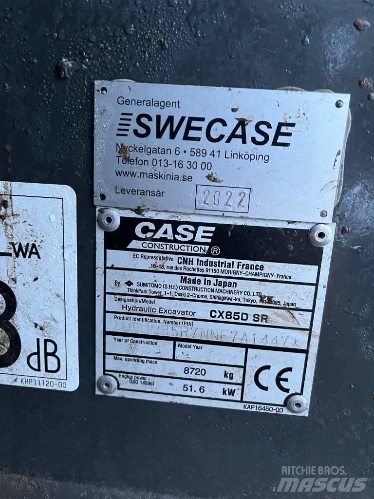 CASE CX 85 D SR Vidutinės galios ekskavatoriai 7-12 t