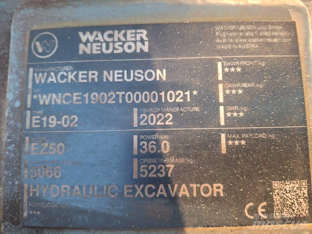 Wacker Neuson EZ50 Vikšriniai ekskavatoriai