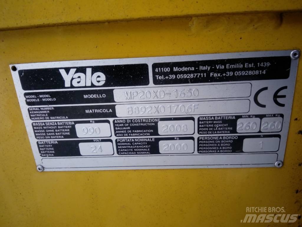 Yale MP 20 XD Žemų aukščių keltuvai su platforma