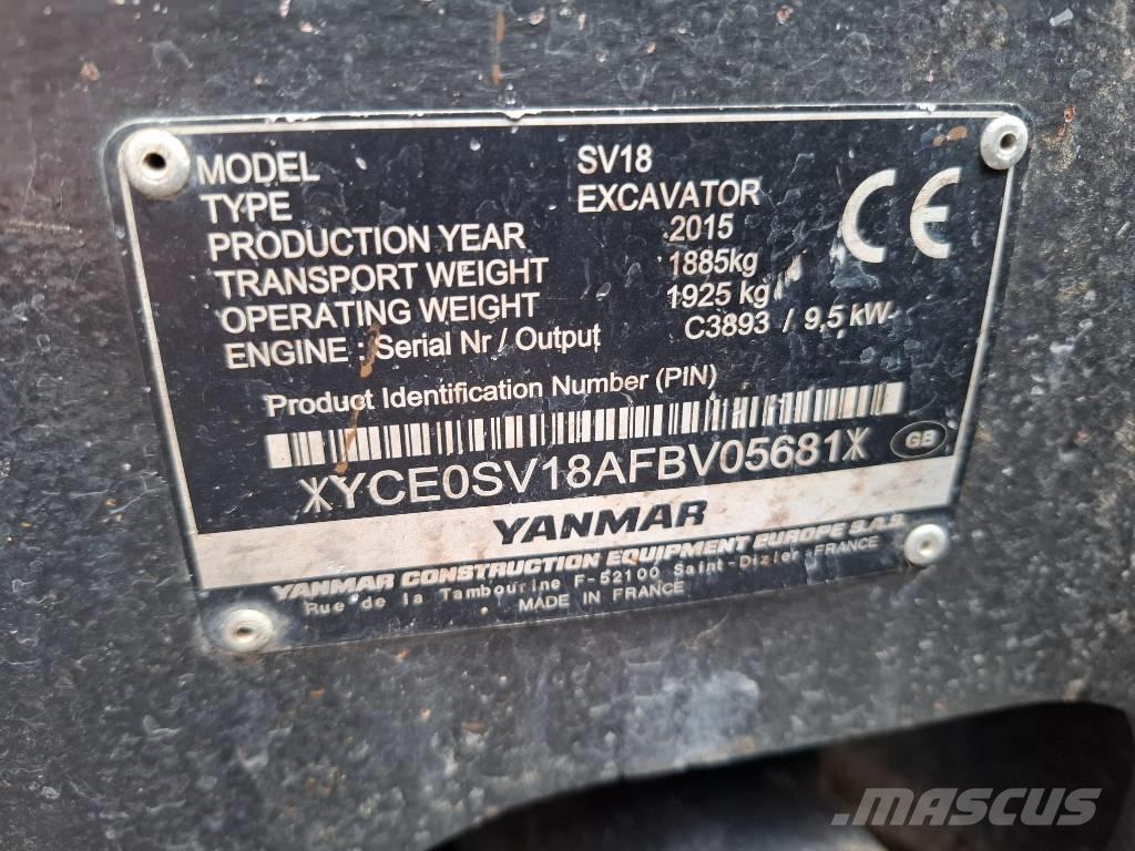 Yanmar SV 18 Mini ekskavatoriai < 7 t