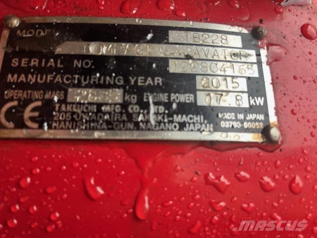 Takeuchi TB 228 Mini ekskavatoriai < 7 t