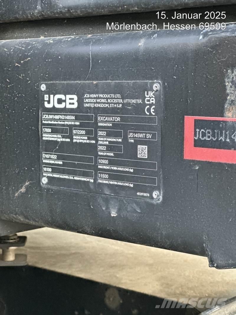 JCB JS145W PLUS Ratiniai ekskavatoriai