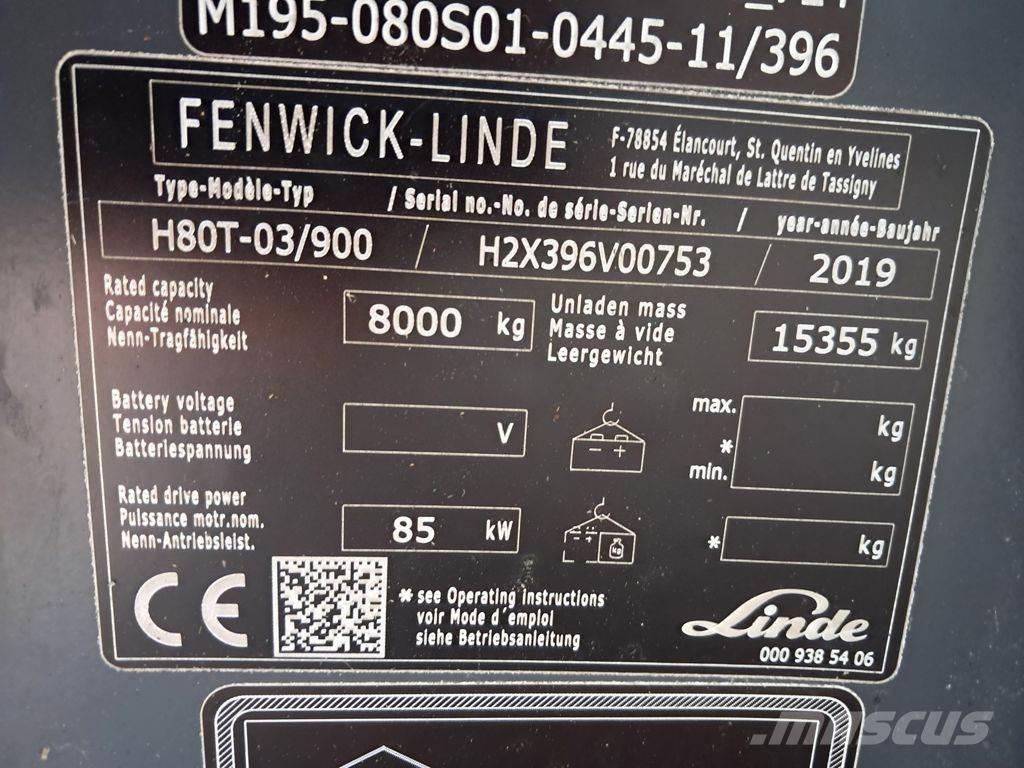 Linde H80T/03-900 LPG (dujiniai) krautuvai