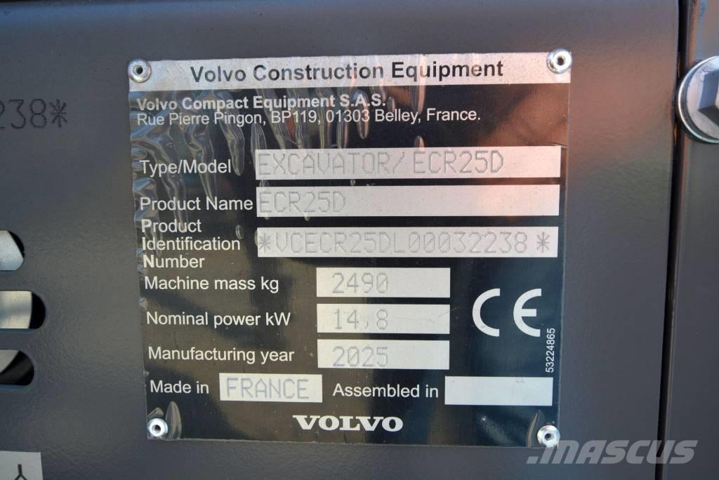 Volvo ECR 25 D Mini ekskavatoriai < 7 t