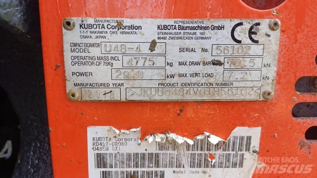 Kubota U 48-4 Mini ekskavatoriai < 7 t