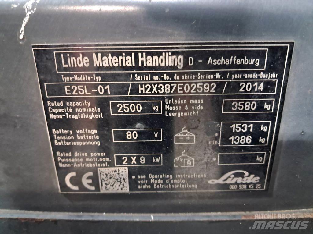 Linde E25L-01 Elektriniai šakiniai krautuvai