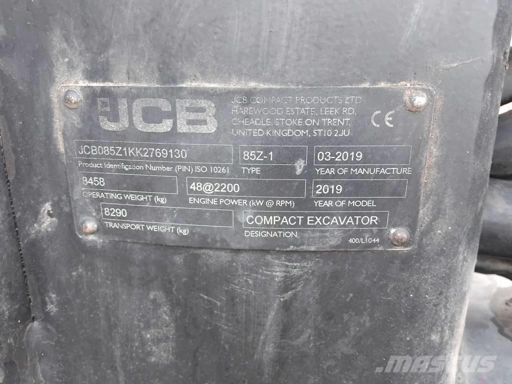 JCB 85 Z Mini ekskavatoriai < 7 t