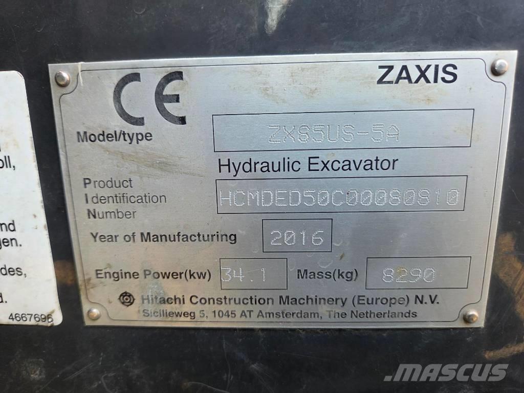 Hitachi ZX 85 US-5 A Vidutinės galios ekskavatoriai 7-12 t