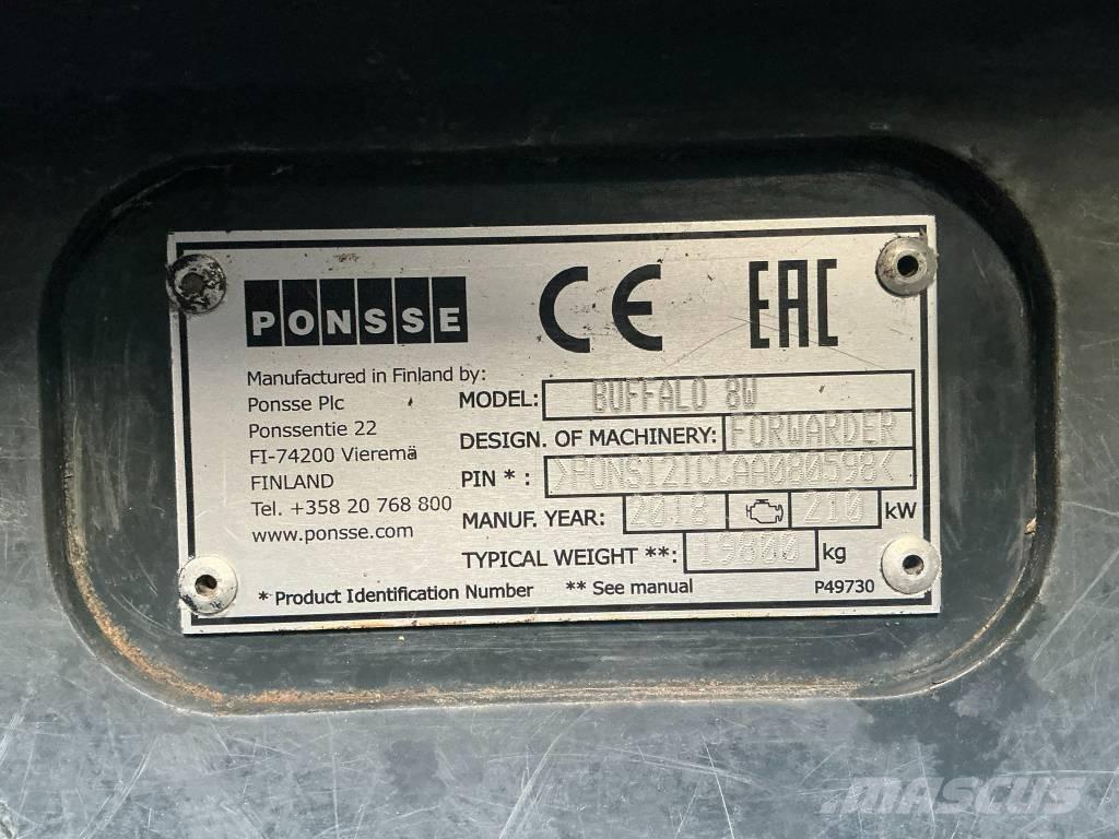 Ponsse Buffalo Naudoti miškovežiai (Forvarderiai)