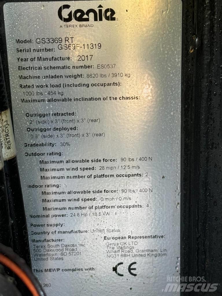Genie GS3369 RT Žirkliniai keltuvai