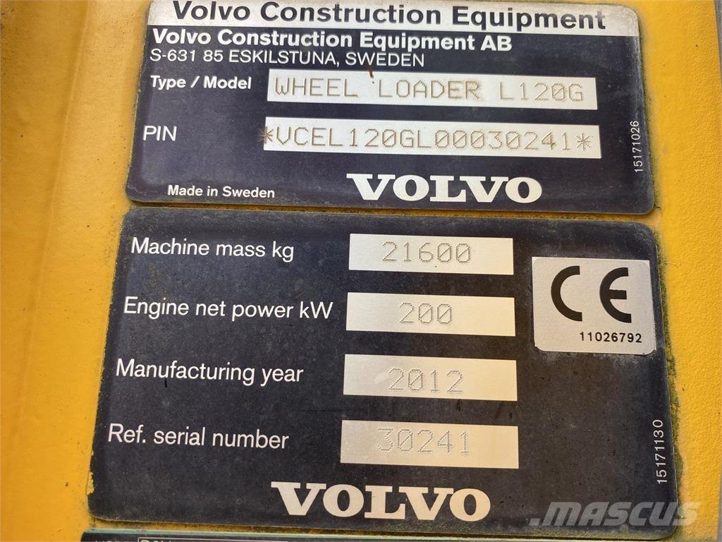 Volvo L120G Naudoti ratiniai krautuvai