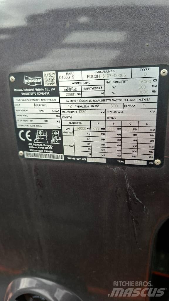 Doosan D160S-9 Dyzeliniai krautuvai